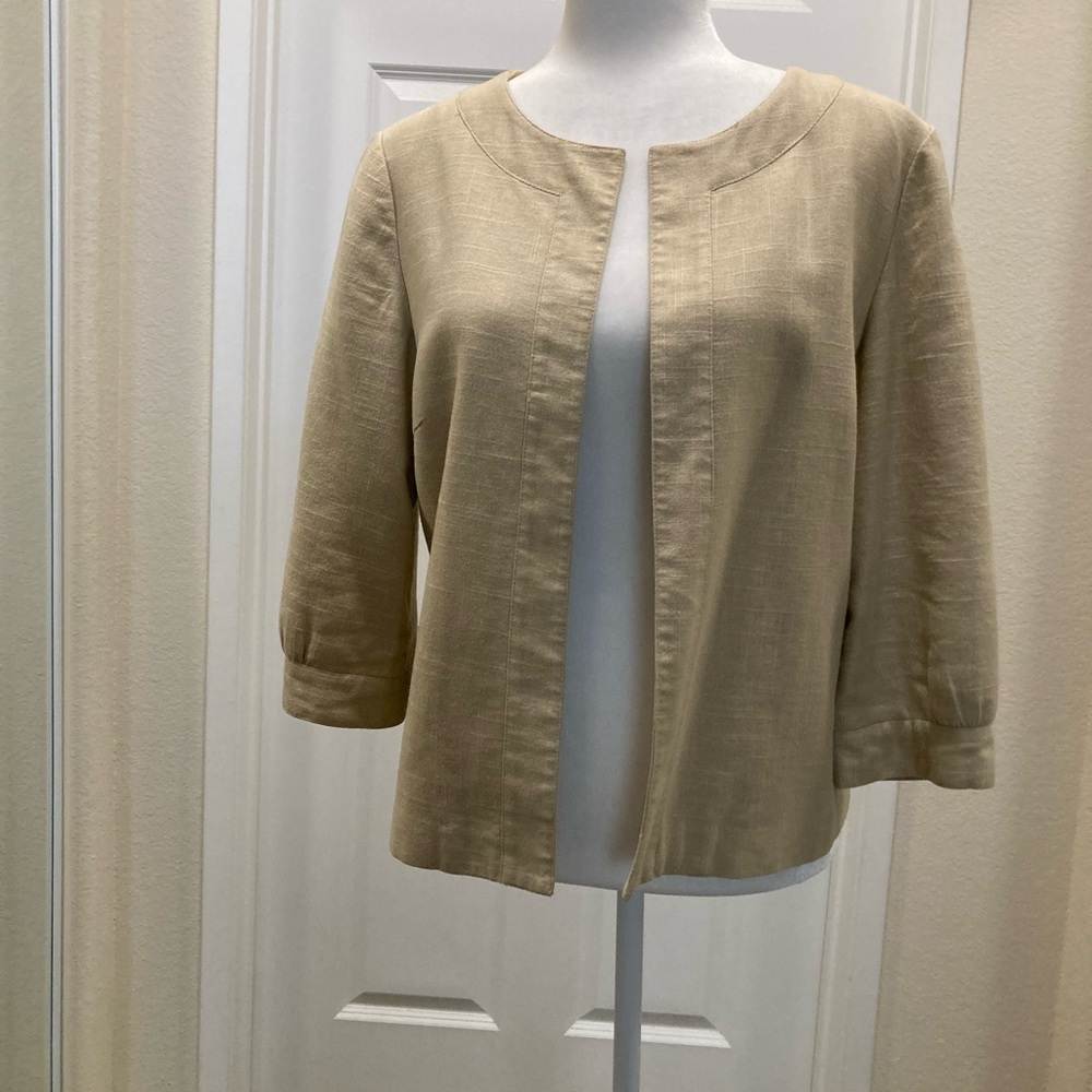 Mac & Jac tan linen short jacket
